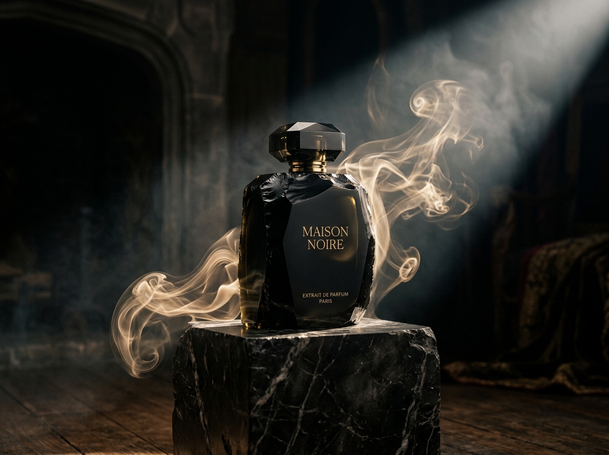 SOVRÉ Monolithic Flacon Sculpture in Chiaroscuro Atmosphere